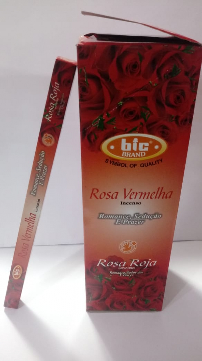 imagem INCENSO BIC BRAND  - Rosa Vermelha -  p/romance, sedução e prazer - Caixinha c/8 varetas em cada e/ou Caixa grande contendo 25 caixinhas