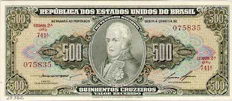 imagem Notas Verdadeiras e Reais do dinheiro do BRASIL que circulou de 1949 até 1973 hoje fora de circulação normal - nota de média conservação. Na lista abaixo você escolhe a série desejada que falta em sua coleção. 