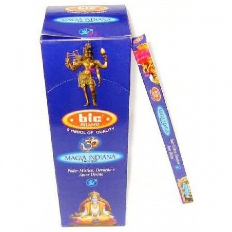 imagem INCENSO BIC BRAND  - Magia Indiana  -  poder místico, devoção e amor divino - Caixinha c/8 varetas em cada e/ou Caixa grande contendo 25 caixinhas