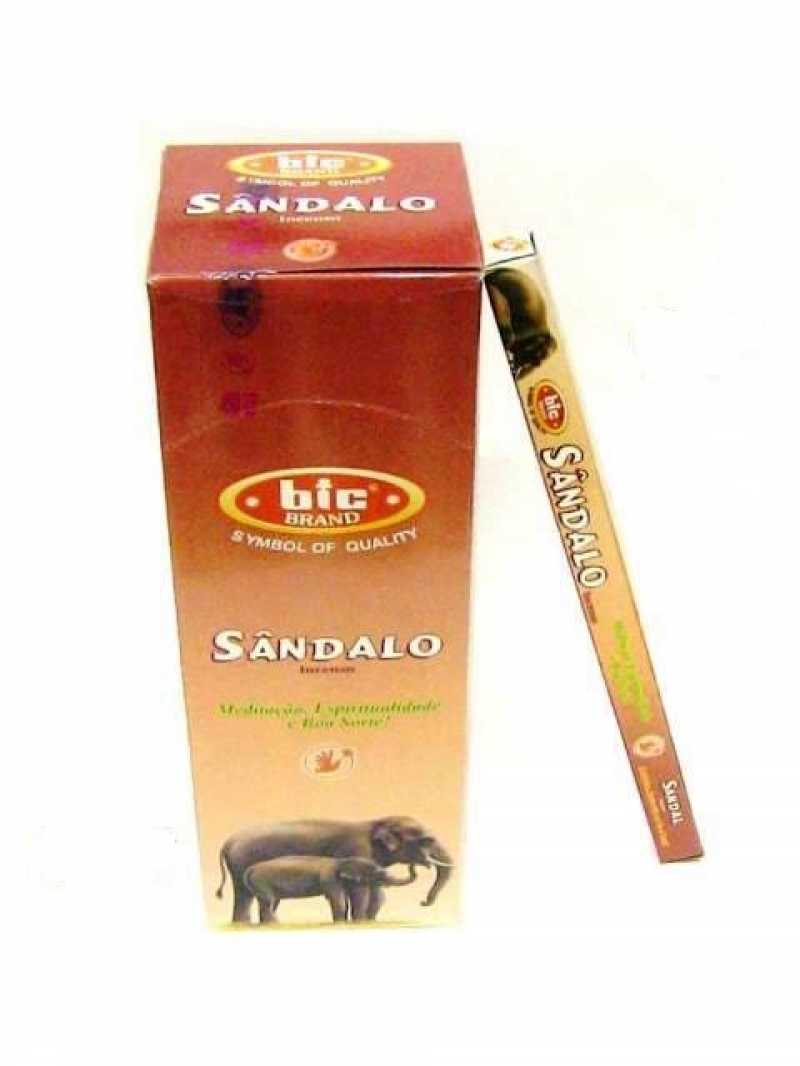 imagem INCENSO BIC BRAND  - Sândalo  - meditação, espiritualidade e boa sorte - Caixinha c/8 varetas em cada e/ou Caixa grande contendo 25 caixinhas