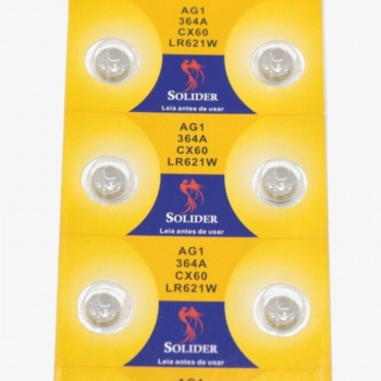 imagem Bateria Botão AG1/LR621/364/164/531/SR621/ SR621SW/SR60/SP364/TR621/ Célula Tipo Moeda SOLIDER - Para Brinquedos Relógio 1.55V