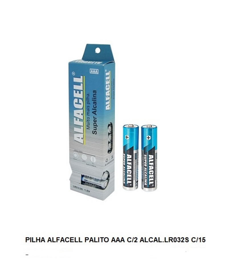 imagem PILHA ALFACELL palito AAA C/2 alcalina LR032S C/15