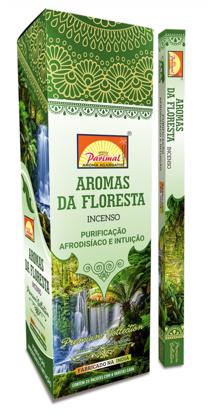 imagem INCENSO PARIMAL - Aromas da Floresta - Purificação, afrodisíaco e intuição  -  Caixinha c/8 varetas em cada e/ou Caixa grande contendo 25 caixas de 8 varetas 