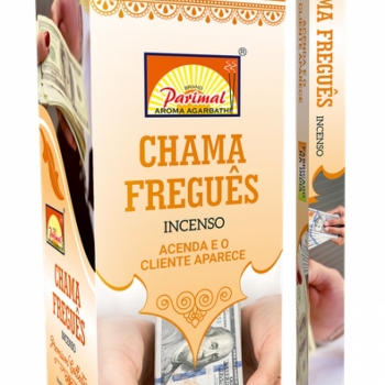 imagem INCENSO PARIMAL - Chama Freguês  - Acenda e o cliente aparece - Caixinha c/8 varetas em cada e/ou Caixa grande contendo 25 caixas de 8 varetas 