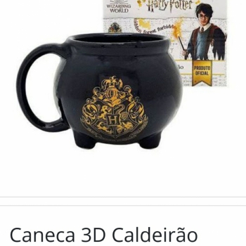 imagem Caneca Caldeirão Hogwarts Harry Potter 3d Licenciada 500ml