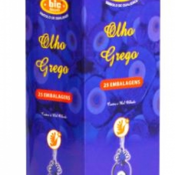 imagem INCENSO BIC BRAND  - OLHO GREGO - TIRA OLHO GORDO Remove o mal olhado e inveja. - Caixinha c/8 varetas em cada e/ou Caixa grande contendo 25 caixinhas