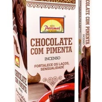 imagem  INCENSO PARIMAL -  Chocolate Com Pimenta - Fortalece os laços e sensualidade - Box c/8 varetas em cada e/ou Box Com 25 Caixinhas