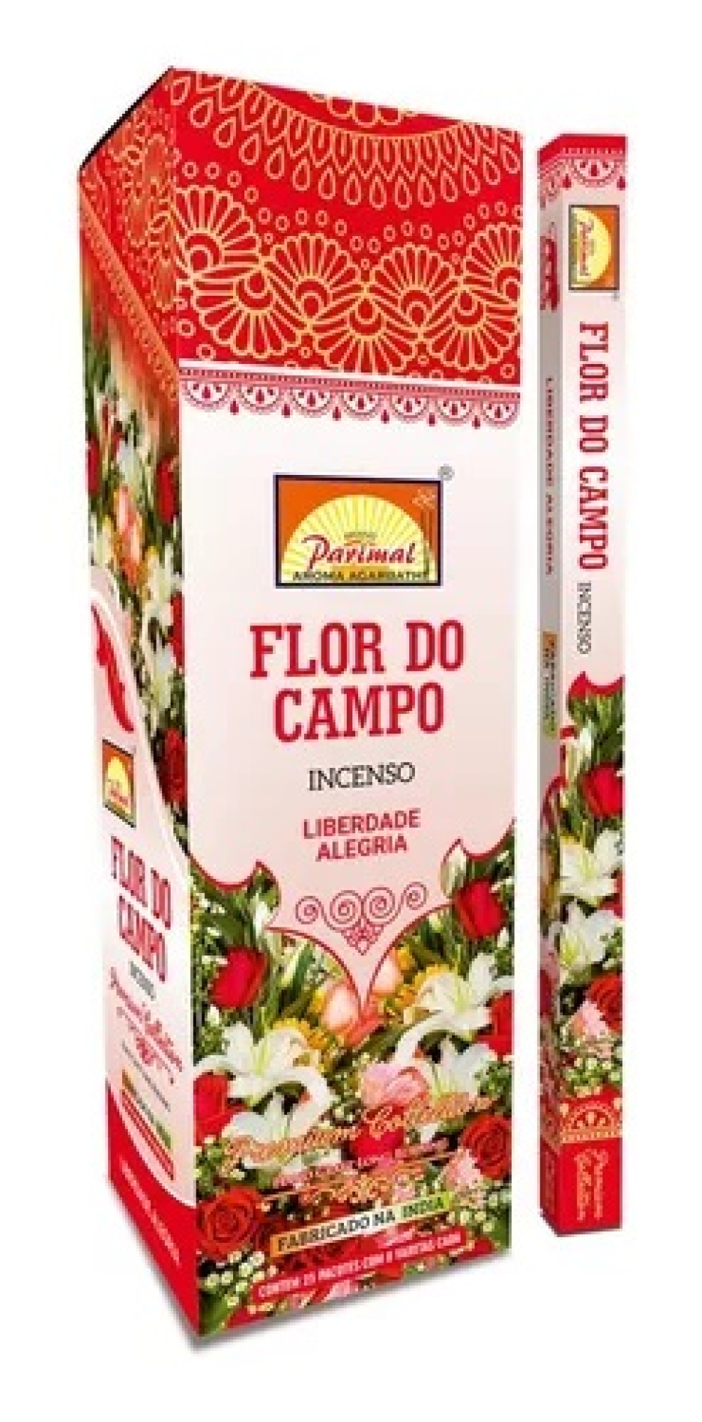 imagem INCENSO PARIMAL - Flor Do Campo - Liberdade e Alegria - Caixinha c/8 varetas em cada e/ou Caixa grande contendo 25 caixas de 8 varetas